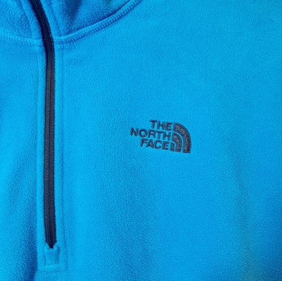 The North  Face Blue Polar Fleece jacket 3/4 zip style large pullover high neck - Picture 2 of 9